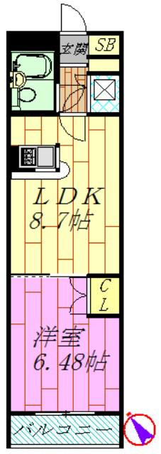 ローズマンションA15番館(1LDK/3階)の間取り写真