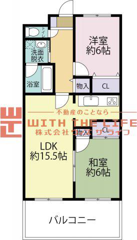 ロックベアーヒルズI(2LDK/2階)の間取り写真