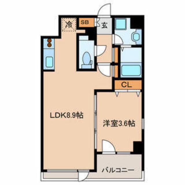 ブラントーレ哲学堂(1LDK/4階)の間取り写真