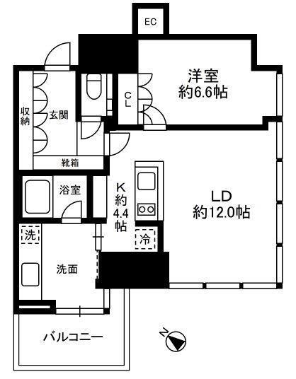 THE ROPPONGI TOKYO SUPERIOR RESIDEN(1LDK/6階)の間取り写真