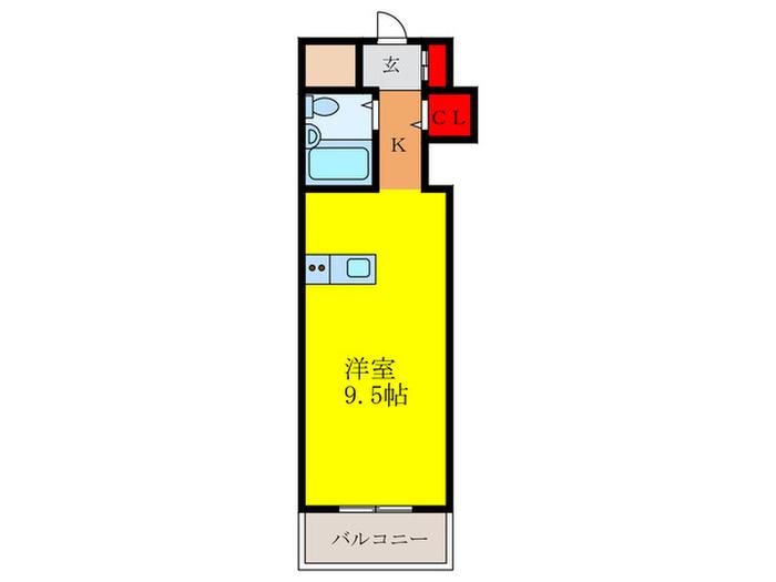 WHITEPLAZA(1K/3階)の間取り写真