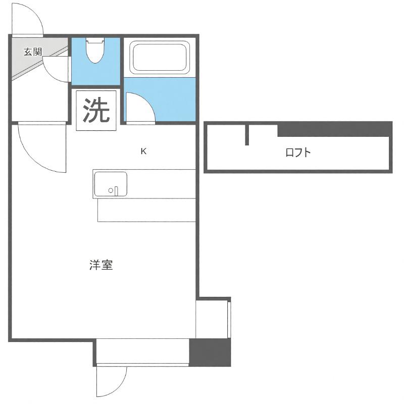 ルクル菊水(1K/3階)の間取り写真