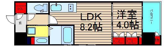 イニシアブランなんば(1LDK/10階)の間取り写真