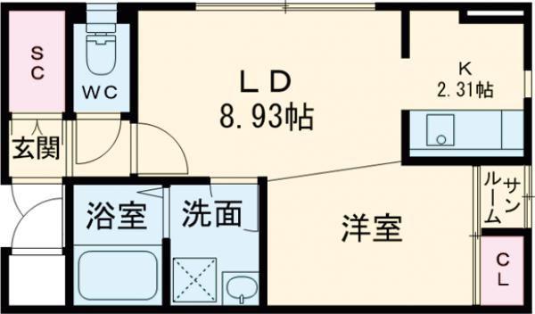 上越新幹線 長岡駅 徒歩20分 2階建 築14年(1K/2階)の間取り写真