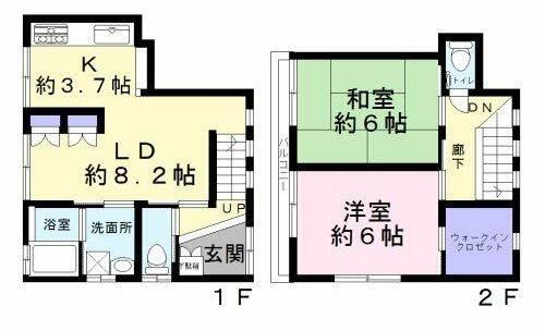 西田コーポ(2LDK/1階)の間取り写真