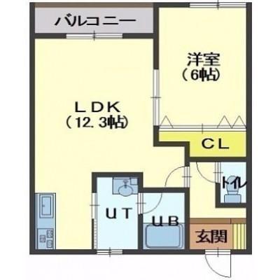 コーポすみれC棟(1LDK/1階)の間取り写真