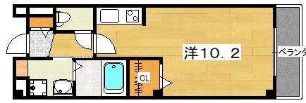 プログレNアルファー(ワンルーム/2階)の間取り写真