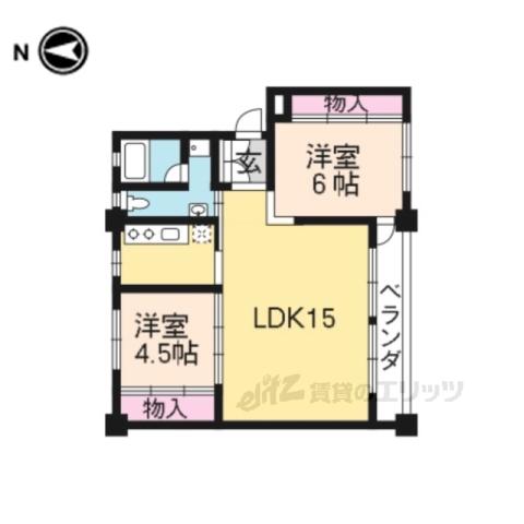 2APARTMENT(2LDK/4階)の間取り写真