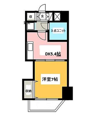 ライオンズマンション上杉二丁目(1DK/2階)の間取り写真
