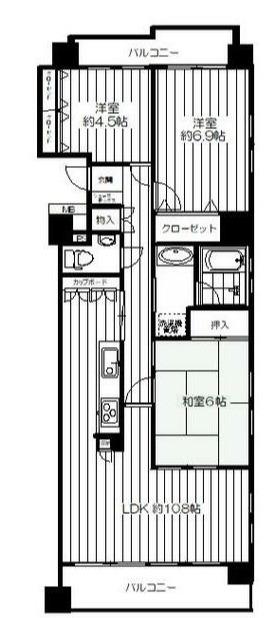 ダイアパレス・クレセール八王子(3LDK/9階)の間取り写真