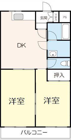 Fコート東千葉(2DK/3階)の間取り写真