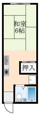 青葉荘(ワンルーム/1階)の間取り写真