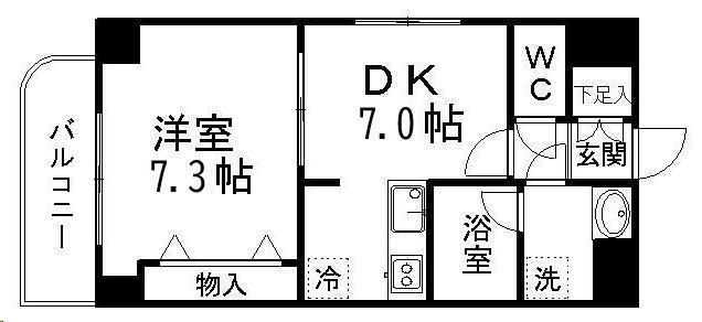 サーティラブ(1DK/4階)の間取り写真