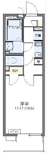 レオネクストカサミラII(1K/1階)の間取り写真