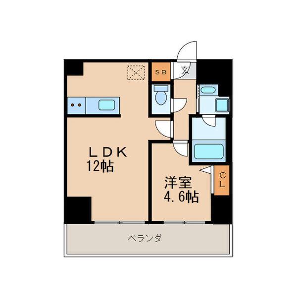 プレミアム大須(1LDK/5階)の間取り写真