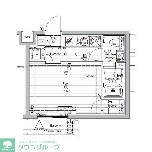 PREMIUM CUBE 西大島(1K/2階)の間取り写真