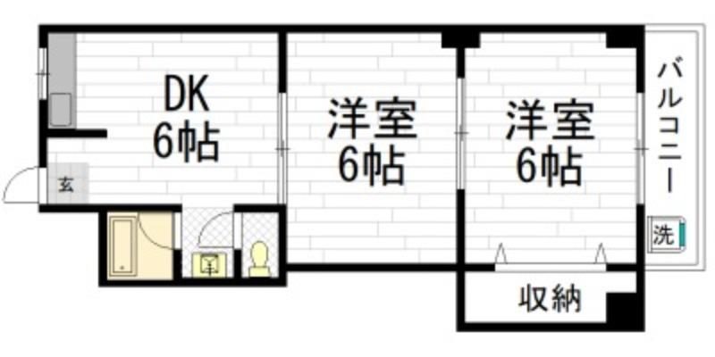 ハイムマルシェ(2DK/2階)の間取り写真
