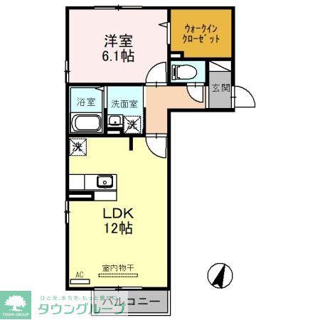 ステラ・ウエストII(1LDK/2階)の間取り写真