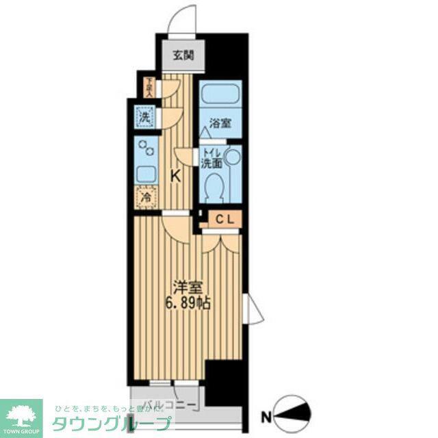 KDXレジデンス東新宿(1K/7階)の間取り写真