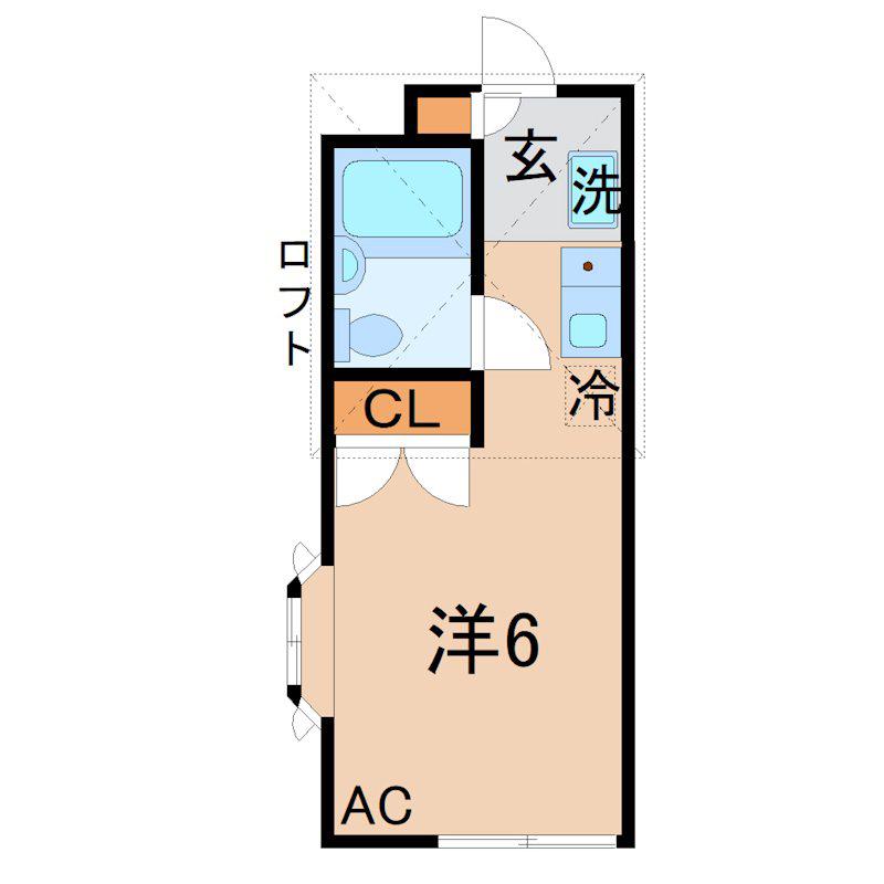 CHERRY HOUSE 川田(1K/2階)の間取り写真
