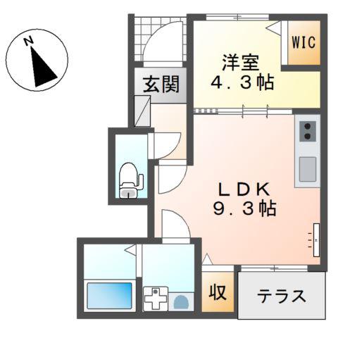 AK HEIM SWEET FLOG(1LDK/1階)の間取り写真