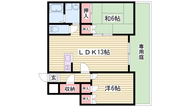 シェ・モア市川(3DK/1階)の間取り写真