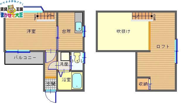 シティビュー住吉参番館(1K/2階)の間取り写真