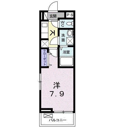 ショコラータ湘南(1K/1階)の間取り写真