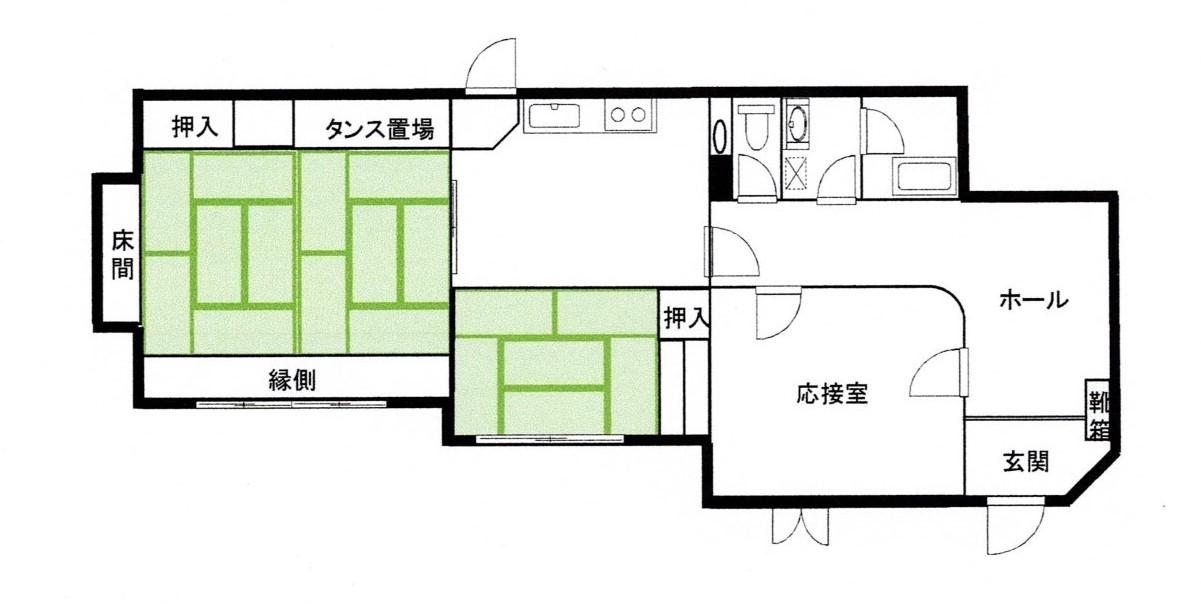 川畑ビル(4DK/1階)の間取り写真