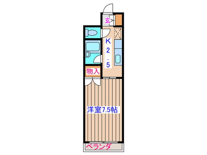 サンパレス苦竹(1K/3階)の間取り写真