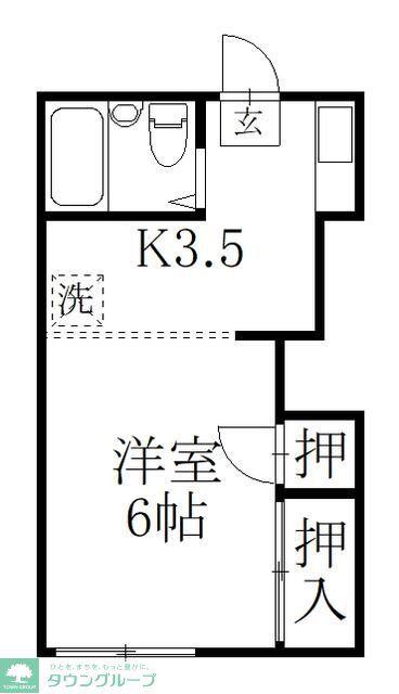 ハイツSAM(ワンルーム/2階)の間取り写真