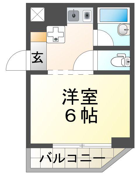 パルメゾン西脇(ワンルーム/3階)の間取り写真