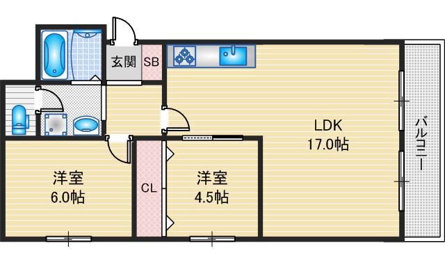藤本マンション(2LDK/3階)の間取り写真