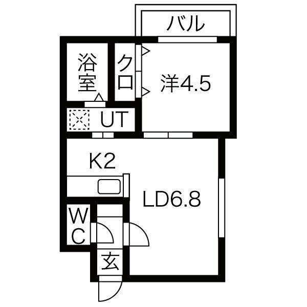 HOPEN8-E8(1LDK/1階)の間取り写真
