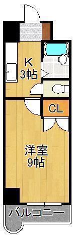 ウインズ浅香I(1K/6階)の間取り写真
