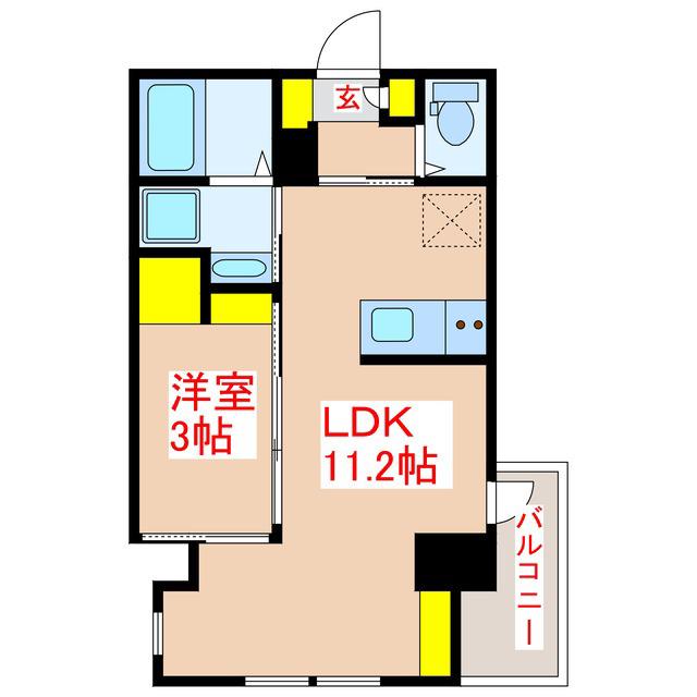 LANDMARK城西本通(1LDK/7階)の間取り写真