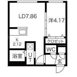 S-FORT月寒(1LDK/3階)の間取り写真