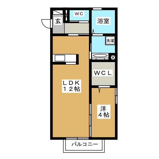 D-ROOM別名 B棟(1LDK/1階)の間取り写真
