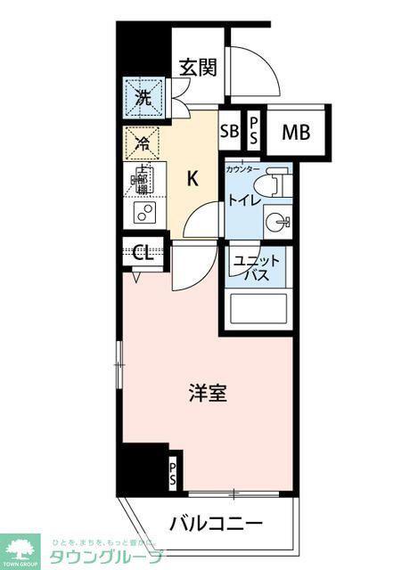 スパシエルクス横濱鶴見(1K/8階)の間取り写真