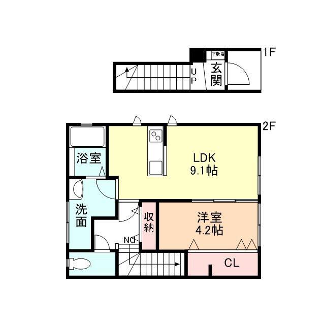 グランデドマーニ野村(1LDK/2階)の間取り写真