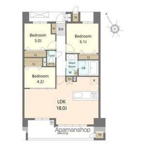 S-RESIDENCE愛宕サウス(3LDK/2階)の間取り写真
