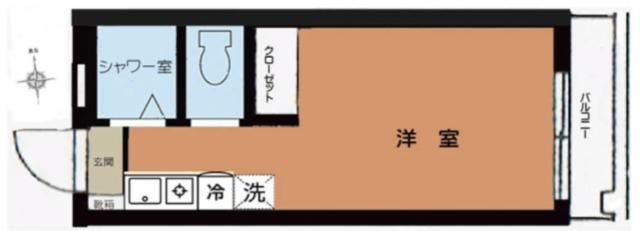 エースピア金糸(ワンルーム/4階)の間取り写真