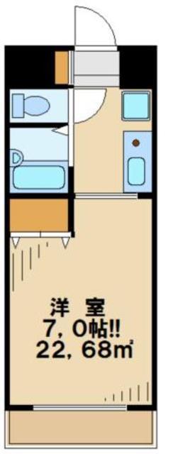 第3滝瀬ビル(1K/3階)の間取り写真