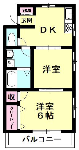 サンコーポB(2DK/2階)の間取り写真