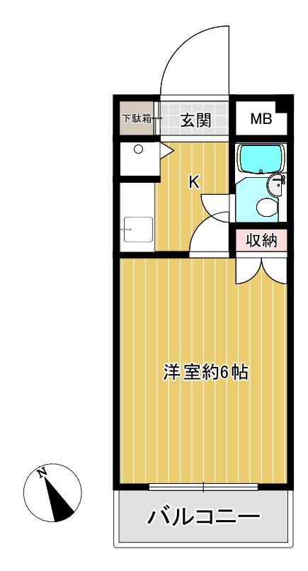 MFビル(1K/4階)の間取り写真