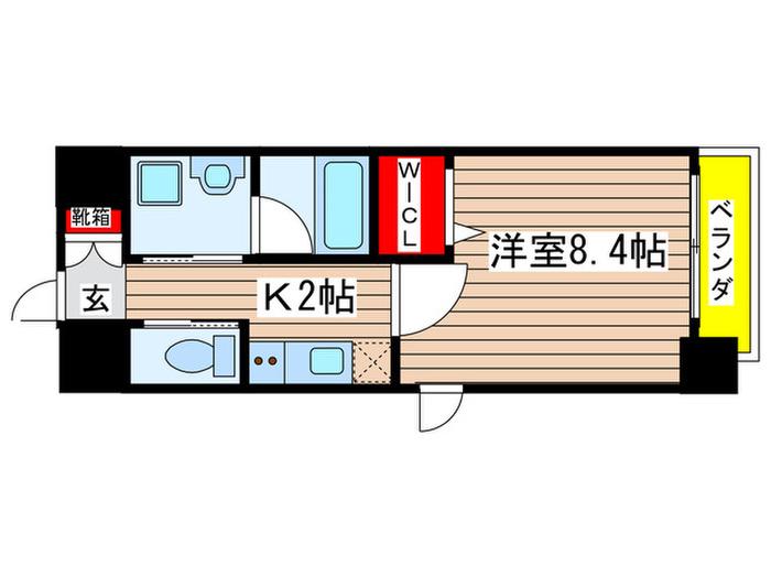 ウルフィエスタ桜山(1K/4階)の間取り写真