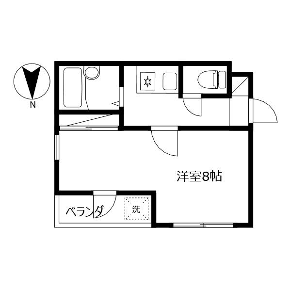 エクセレントハイツ住吉(1K/2階)の間取り写真