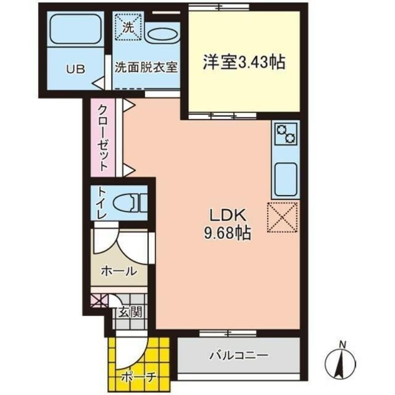 コンフィデンス白岡A(1LDK/1階)の間取り写真