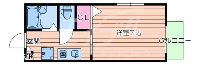 セレナ元町I(1K/1階)の間取り写真