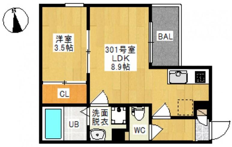 REGALEST 平井(1LDK/2階)の間取り写真